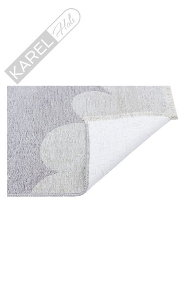 NOA BABY NB 02 GREY Yıkanabilir Çift Taraflı Yumuşak Dokulu İnce Çocuk-Bebek Odası Halısı