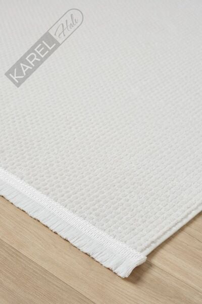 Seyran Halı Mono 889 Krem Koleksiyonu Bohem Akrilik Saçaklı Hali