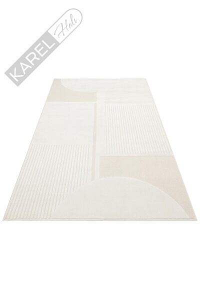ADEL ADL 03 CREAM Yüksek Alçak Dokulu Yumuşak Tuşeli Modern Makine Halısı