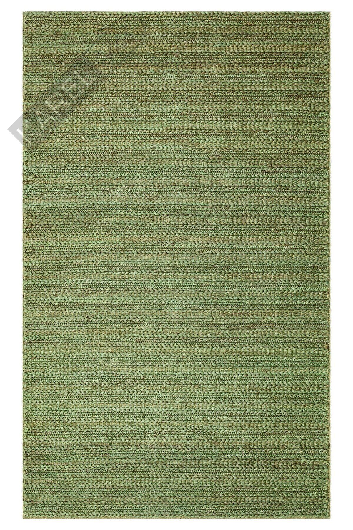 NETRA TRIPLE GREEN XW  Farklı Örgü Dokusuna Sahip El Dokuma Naturel Jüt Hasır Halı