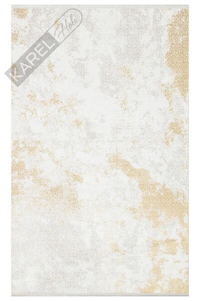 SATEEN ST 108 CREAM GOLD Yıkanabilir Kaymaz Tabanlı Hav Vermez Sık Dokuma Modern Halı