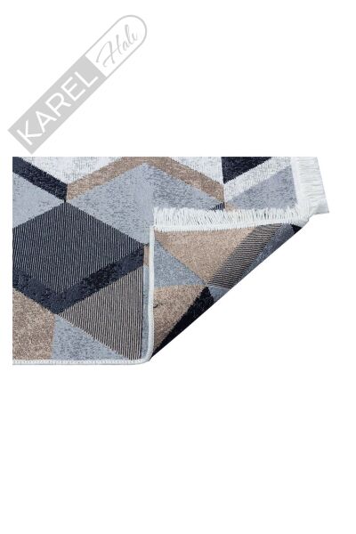 ARYA AR 10 BEIGE BLACK Yıkanabilir Çift Taraflı Modern Desenli Dokuma Kilim