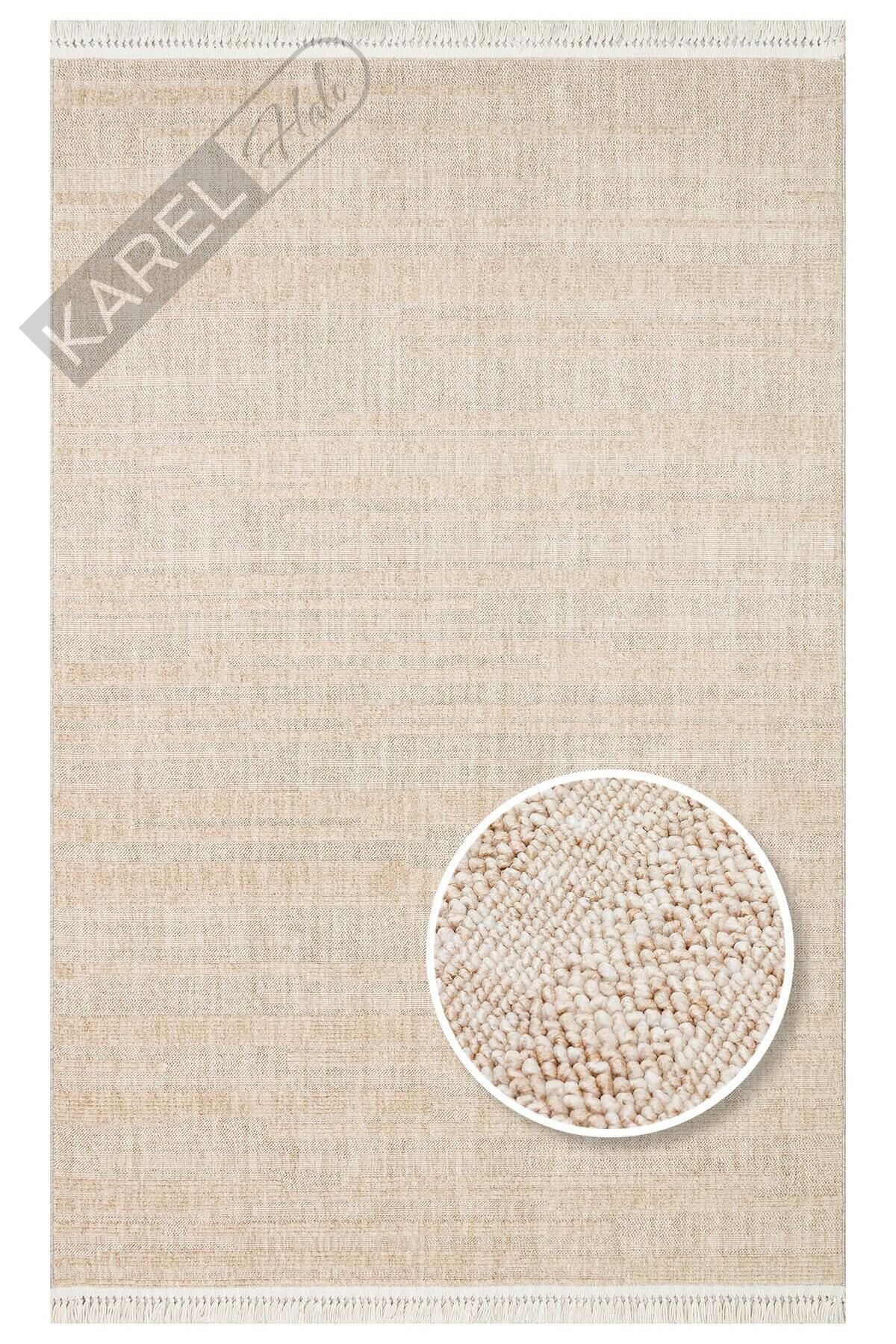 JOY JOY 01 BEIGE  Hav Toz Vermeyen Yumuşak dokulu Modern Makine Halısı