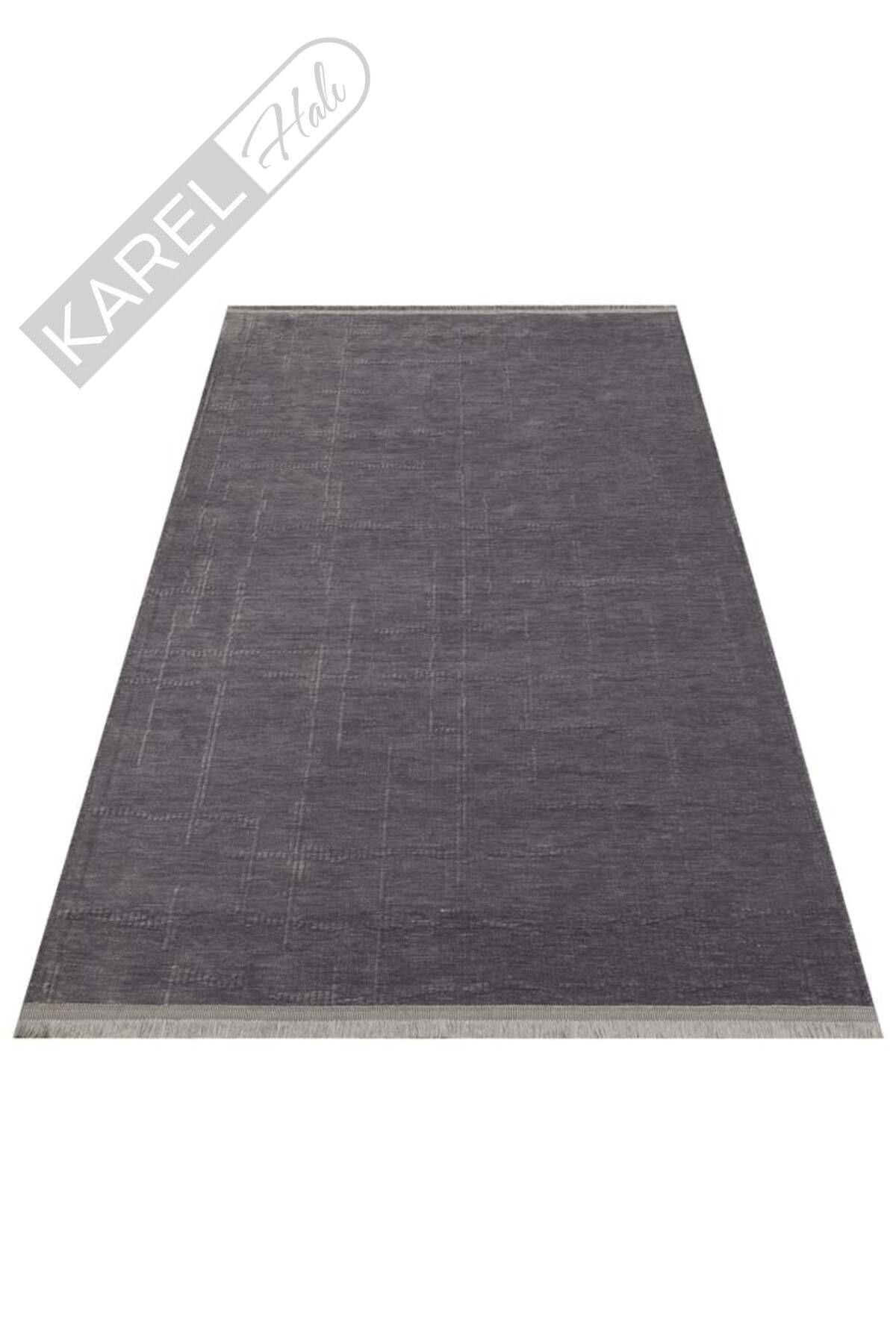 LIZA KILIM LIZ 02 ANTRASIT Hav Toz Vermez Kaymaz Tabanlı Yıkanabilir Düz Renk Kilim