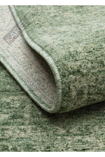 SHIRAZ SHR 02 GREEN Vintage Eskitme Desenli Modern Yumuşak Dokulu Makine Halısı