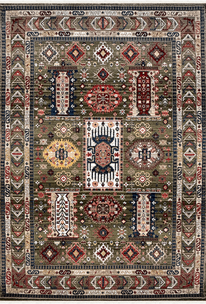 Woolen Halı Antique Koleksiyonu 8855 Yeşil Etnik Polyester Halı