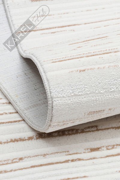 NORA NOR 03 BEIGE Hav Toz Vermez Yıkanabilir Kaymaz İnce Dokuma Modern Halı