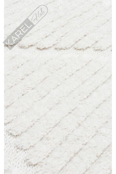 TERAZZO TRZ 07 WHITE Hav Toz Vermez Yumuşak Dokulu Etnik Örgü Desenlere Sahip Modern İskindinav Hal