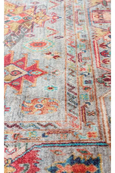 ANTIQUE ATK 06 AQUA Kolay kullanımlı Kaymaz Karabağ ve Antik Desenlere Sahip Yıkanabilir Makine Hal