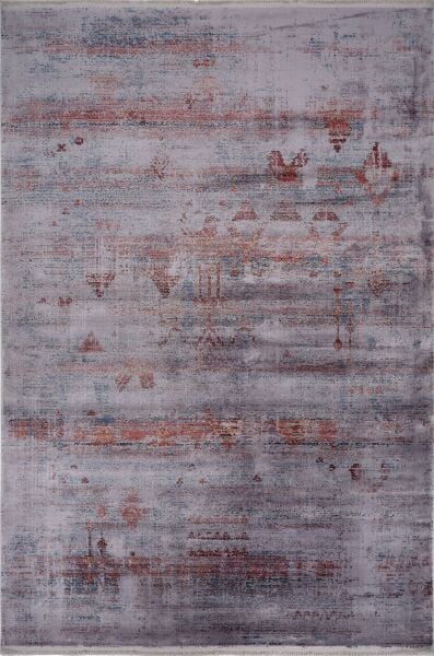 Artemis Halı Bella - 06495A - Terra Gri Etnik Desen Modal İpek Halı