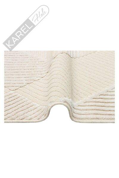 ZENITH ZNT 01 CREAM  Yüksek Alçak Dokulu Naturel Yün ve Viskon Modern Dokuma Halı