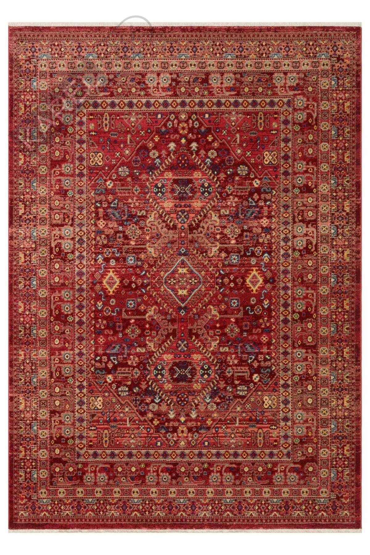 KYBELE KYB 05 RED XW Sıcak Renk Tonlu Otantik Makine Halısı