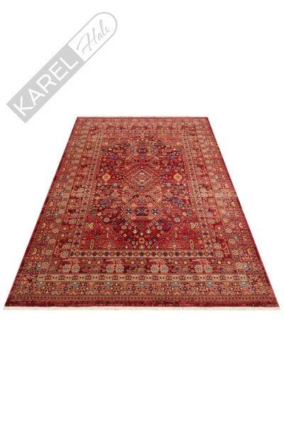 KYBELE KYB 05 RED XW Sıcak Renk Tonlu Otantik Makine Halısı
