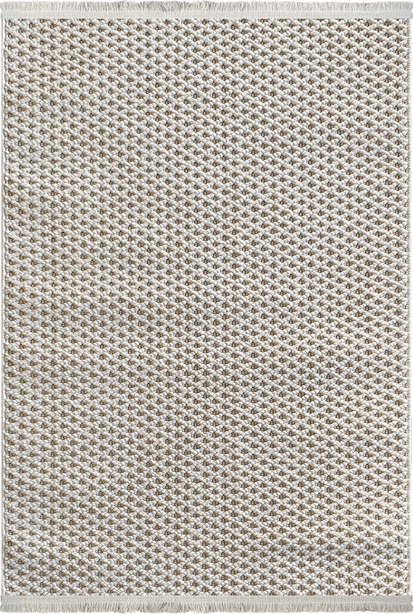 Woolen Halı Tual Koleksiyonu 8403 Krem Mikrofiber Polyester İskandinav Desen Bukle Halı