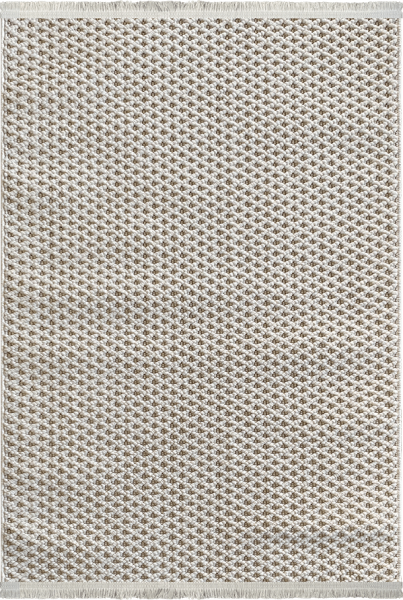 Woolen Halı Tual Koleksiyonu 8403 Krem Mikrofiber Polyester İskandinav Desen Bukle Halı