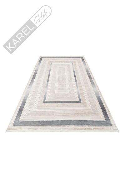 MAHAL MHL 13 CREAM BLUE Klasik Desenli Yüksek Kalite Sık Dokuma Salon Halısı