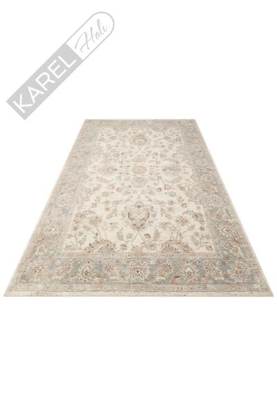 EFES EFES 04 CREAM GREY XW Hav Toz Vermez Yumuşak Tuşeli Makine Halısı