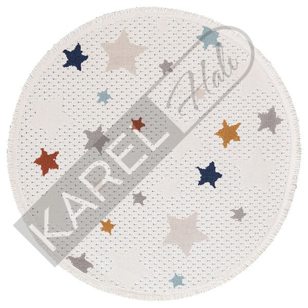 İpek Mekik Halı Risby Kids Yuvarlak 1807A Antialerjik Tozumaz Cocuk Halısı