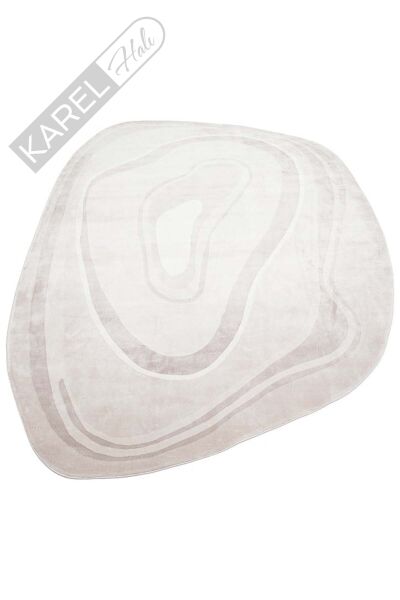 UTOPIA UTP 05 CREAM GREY Amorf Tasarımlı Modern Viskon Halı