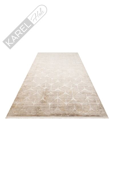 VERONA DYED VRD 06 LATTE BEIGE Overdyed Yumuşak İpeksi Tuşeli Yüksek Alçak Oymalı Modern İnce Makin