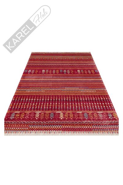 Zara Zr 19 Red Multy Otantik Desenli El Emeği Ile Özel Tezgahlarda Üretilen Modern Uşak Halısı