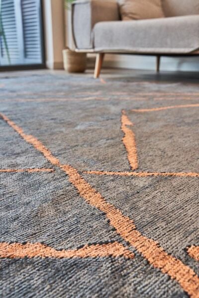 Apex Halı Hare Premium 1311 Antrasit Kiremit Akrilik Kilim Yıkanabilir