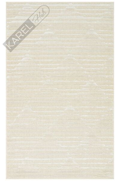 ZENITH ZNT 02 CREAM  Yüksek Alçak Dokulu Naturel Yün ve Viskon Modern Dokuma Halı