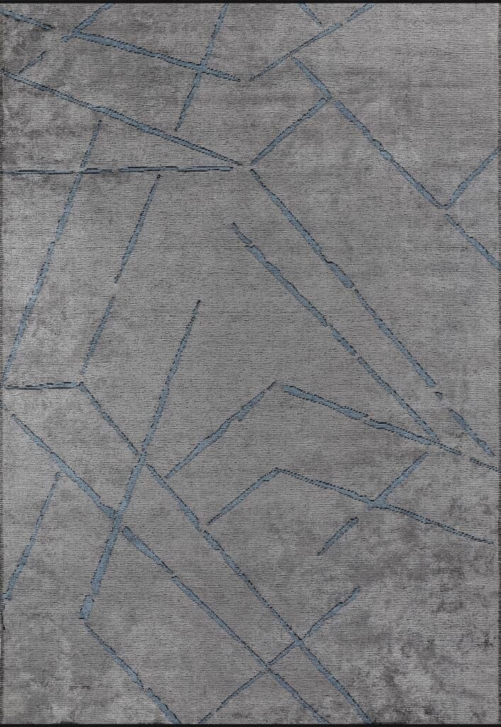 Apex Halı Hare Premium 1312 Gri Mavi Akrilik Kilim Yıkanabilir