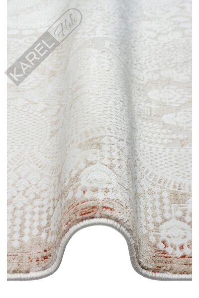 PADONA PDN 05 CREAM VIZON  Extra Yumuşak Dokulu Sık Dokuma Modern Desenlere Sahip Şık Salon Halısı