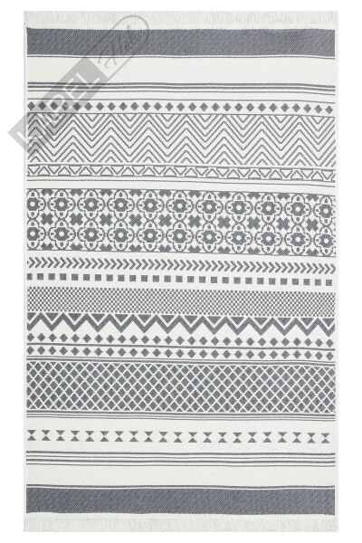ARYA AR 07 GREY Yıkanabilir Çift Taraflı Modern Desenli Dokuma Kilim