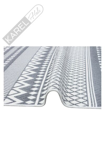 ARYA AR 07 GREY Yıkanabilir Çift Taraflı Modern Desenli Dokuma Kilim