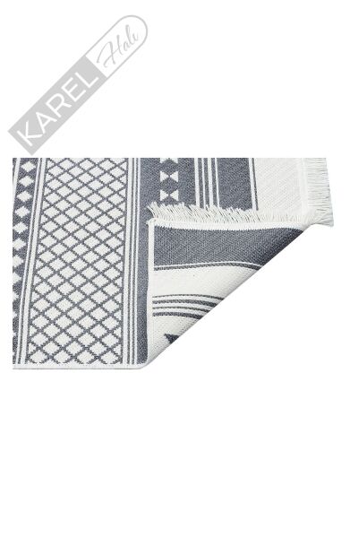 ARYA AR 07 GREY Yıkanabilir Çift Taraflı Modern Desenli Dokuma Kilim