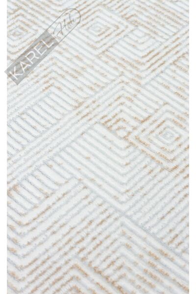 SATEEN ST 109 CREAM BEIGE Yıkanabilir Kaymaz Tabanlı Hav Vermez Sık Dokuma Modern Halı