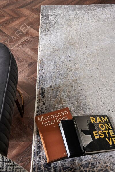 MAHAL MHL 09 GREY GOLD Modern Desenli Yüksek Kalite Sık Dokuma Salon Halısı