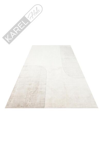MERANO MRN 01 CREAM GREY Geometrik Desenli Yüksek Kalite Sık Dokuma Salon Halısı
