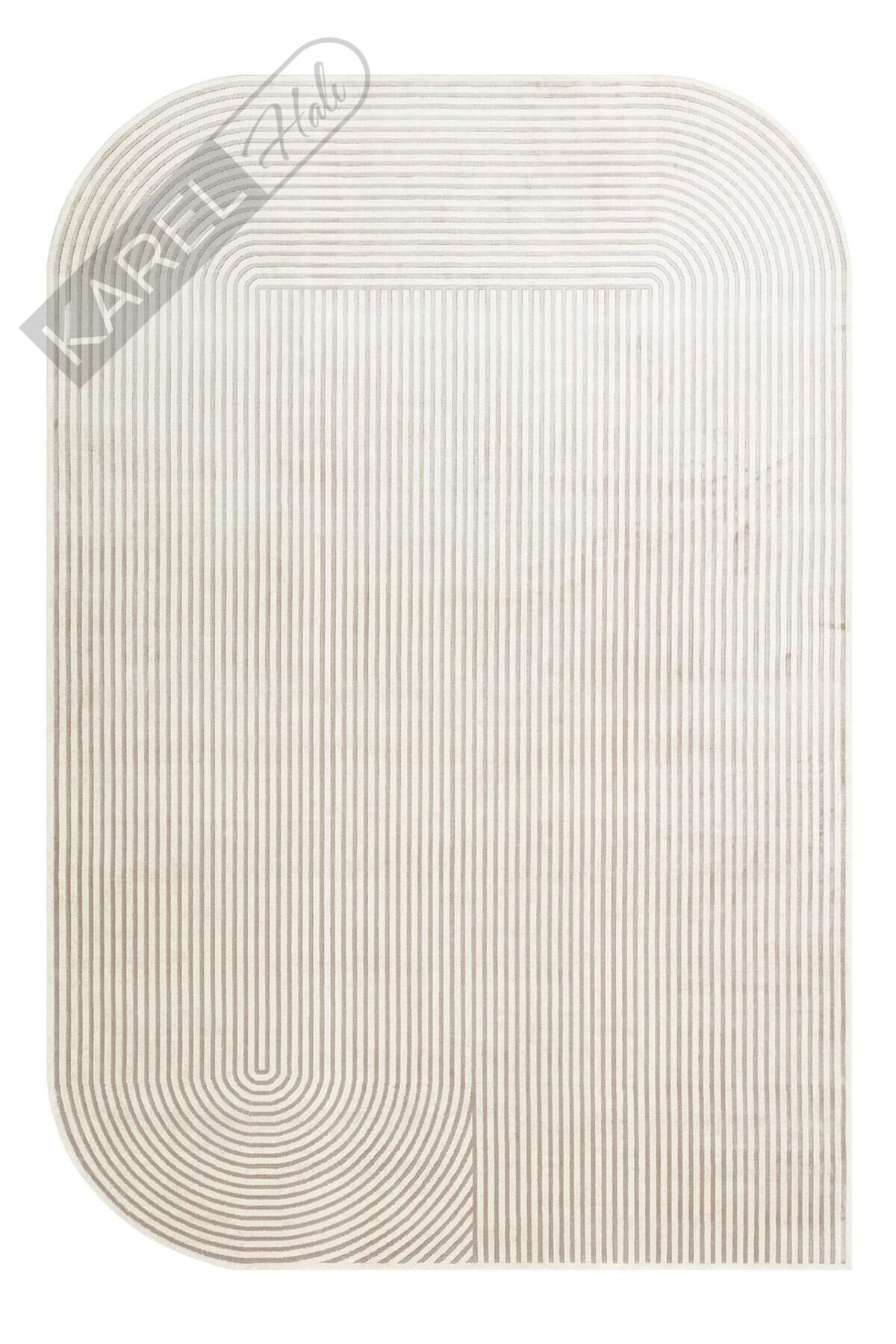 MERANO MRN 03 CREAM GREY Geometrik Desenli Yüksek Kalite Sık Dokuma Salon Halısı