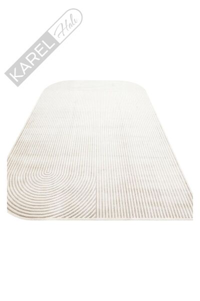 MERANO MRN 03 CREAM GREY Geometrik Desenli Yüksek Kalite Sık Dokuma Salon Halısı
