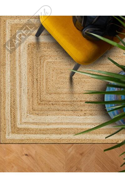 ECHO ECH 10 NATURAL WHITE XW El Dokuma Naturel Jüt Hasır Halı