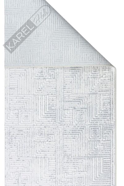 SATEEN ST 109 CREAM GREY Yıkanabilir Kaymaz Tabanlı Hav Vermez Sık Dokuma Modern Halı