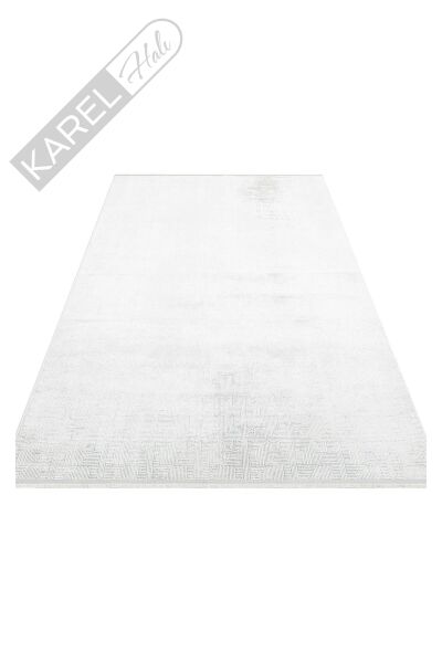 SATEEN ST 109 CREAM GREY Yıkanabilir Kaymaz Tabanlı Hav Vermez Sık Dokuma Modern Halı
