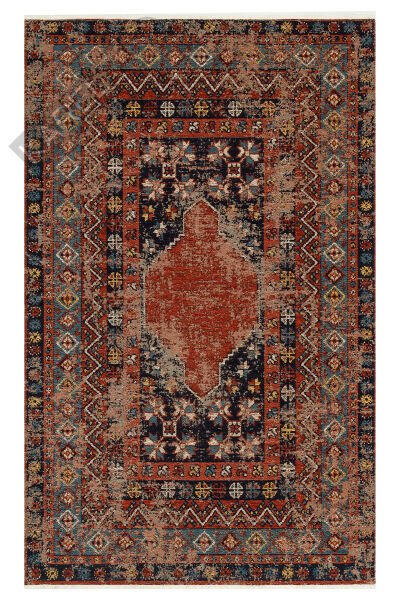 Anadolu Antik Desenli Yıkanabilir Kaymaz Tabanlı Etnik Kilim