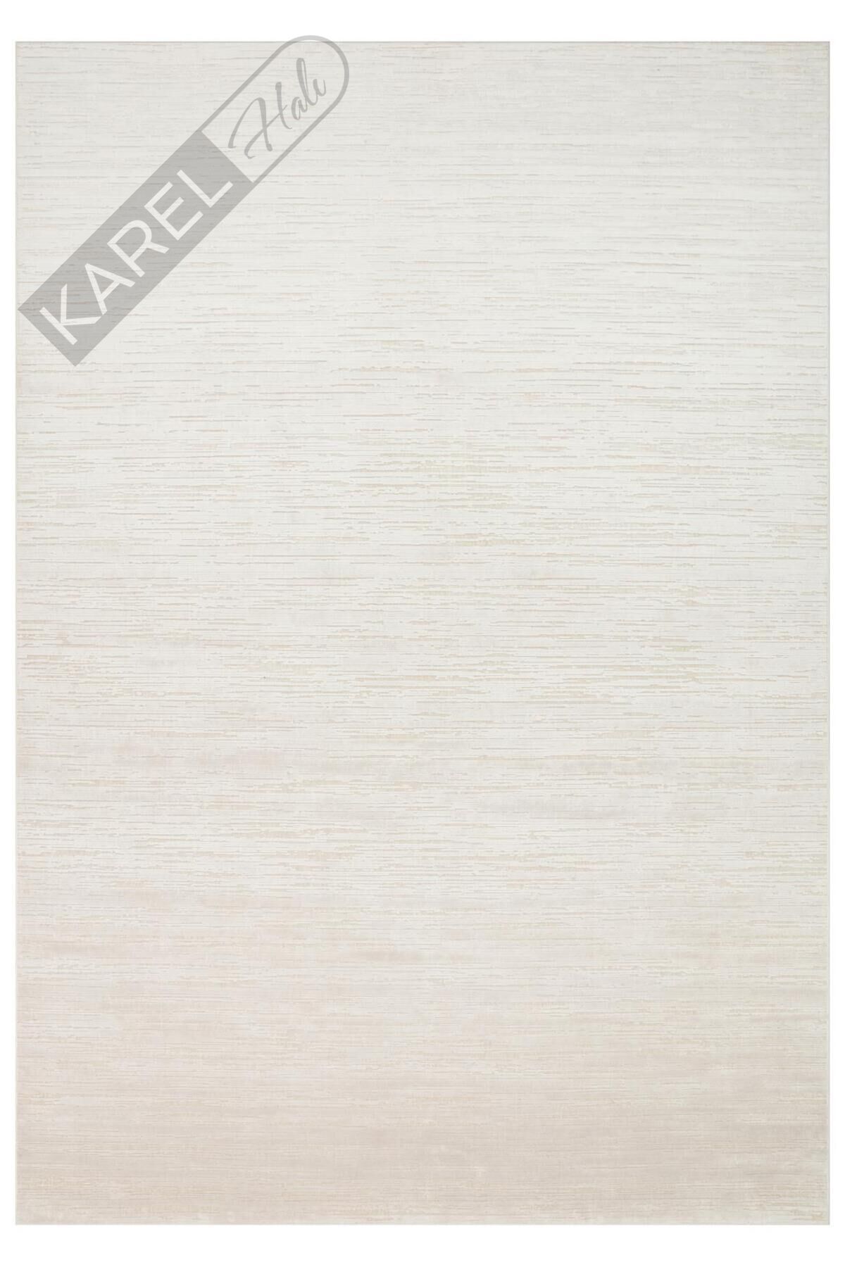 SIERRA SR 01 BEIGE WHITE Yüksek Alçak Oyma Dokuya Sahip Sık Dokuma Modern Salon Halısı