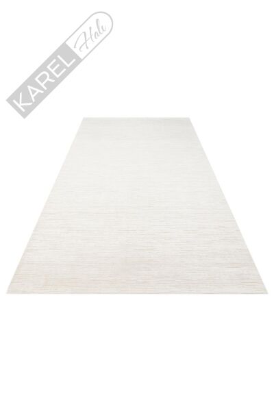 SIERRA SR 01 BEIGE WHITE Yüksek Alçak Oyma Dokuya Sahip Sık Dokuma Modern Salon Halısı