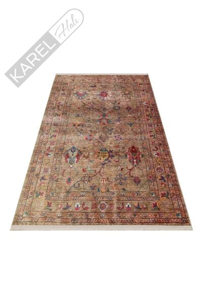 Antıque Atk 08 Beıge Kolay Kullanımlı Kaymaz Tabanlı Karabağ Ve Antik Desenlere Sahip Yıkan