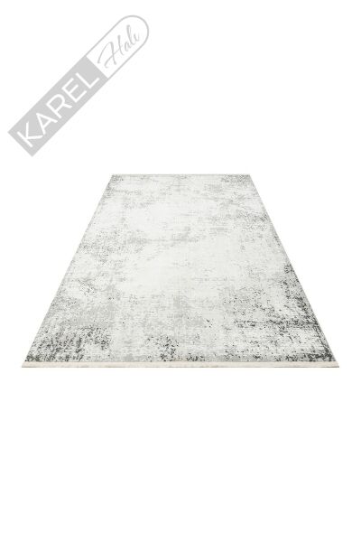 LAGOS XW LGS 05 CREAM GREY XW Hav Toz Vermez Eskitme Desenli Modern Makine Halısı