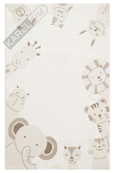 BAMBINO BMB 04 CREAM BEIGE Pastel Renkli Hav ve Toz Vermeyen Çocuk Halısı