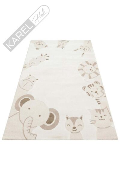 BAMBINO BMB 04 CREAM BEIGE Pastel Renkli Hav ve Toz Vermeyen Çocuk Halısı