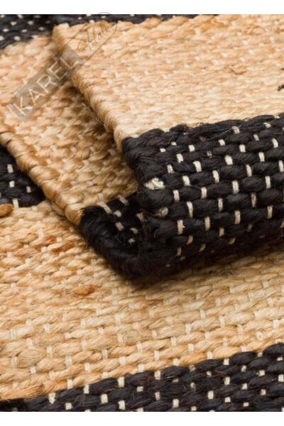 ECHO ECH 13 NATURAL BLACK XW Jüt ile Üretilen El Dokuma Sisal Kilim