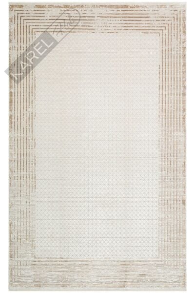 MAHAL MHL 01 CREAM GOLD  Art Deco Desenli Yüksek Kalite Sık Dokuma Salon Halısı