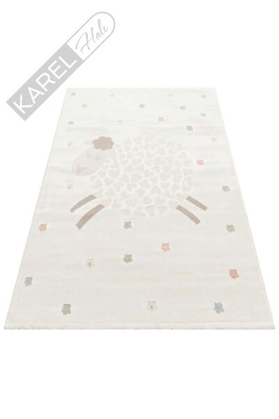 BAMBINO BMB 02 CREAM MULTY Pastel Renkli Hav ve Toz Vermeyen Çocuk Halısı